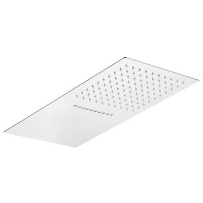 SOFFIONE 2 GETTI RETTANGOLARE ULTRA PIATTO ACCIAIO INOX Misura: mm 500x220x2
