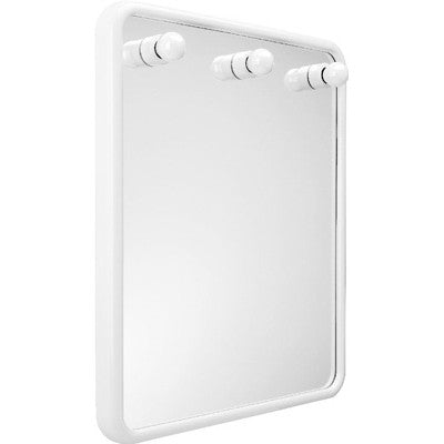 SPECCHIO QUADRO CON TRE LUCI SERIE LINEA Misura: Bianco