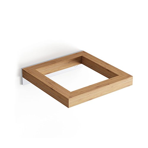 SUPPORTO PORTA SCOPINO A PARETE BAMBOO Misura: Bambù - mm 124 x 127