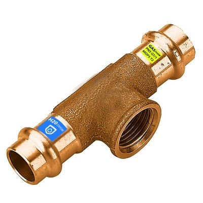 T IN BRONZO A PRESSARE FXFXFIL F ACQUA/GAS Misura: Diam. 28 x 3/4