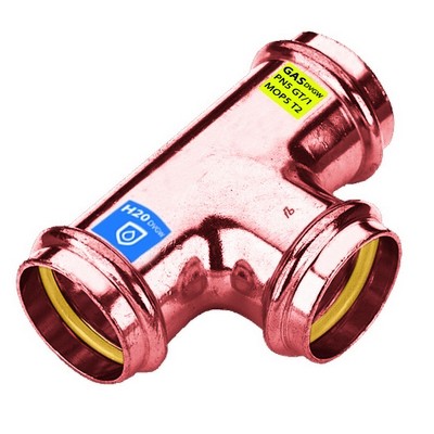 T IN RAME A PRESSARE FFF ACQUA/GAS Misura: Diam. 28