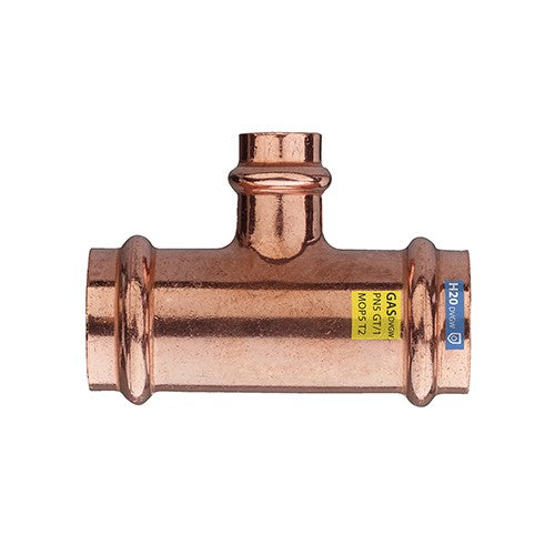T RIDOTTO FFF IN RAME A PRESSARE ACQUA/GAS Misura: Diam. 35 x 22 x 35