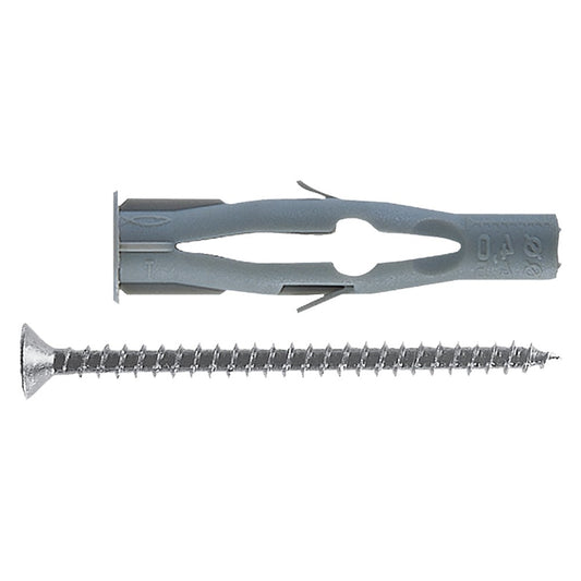 TASSELLO NYLON CON VITE 'FU-V' FU 8x50V Ø 8 x 50-vite 4,6x60 mm