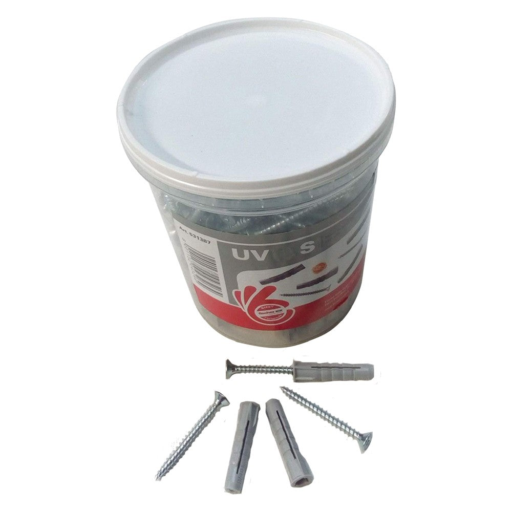 TASSELLO NYLON CON VITE 'UV' Ø 6 x 30 + vite 4,5 x 40mm (250 pz)