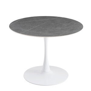 TAVOLO MIMOSA D 100 BIANCO/MARMO GRIGIO