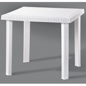 TAVOLO RATTAN FIGARO 80X80XH72CM BIANCO