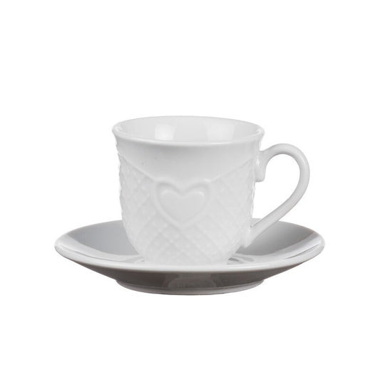 TAZZINA CAFFE CUORI C/PIATTINO 6PZ