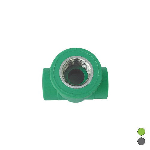 TEE FILETTATO FEMMINA IN POLIPROPILENE Misura: 1/2 x Diam. 25 Grigio