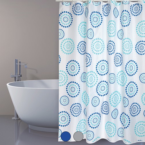 TENDA PER DOCCIA IN TESSUTO POLIESTERE DOTS Misura: cm 180x200 Blu