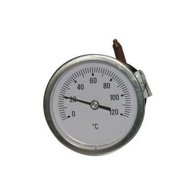 TERMOMETRO A CAPILLARE FISSAGGIO A STAFFA PER CALDAIE E FORNI Misura: Diam. 60 scala 0/120° C