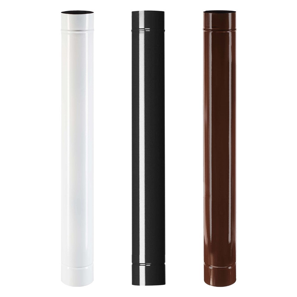 TUBO SMALTATO PER STUFE cm 100 ø 10 nero lucido