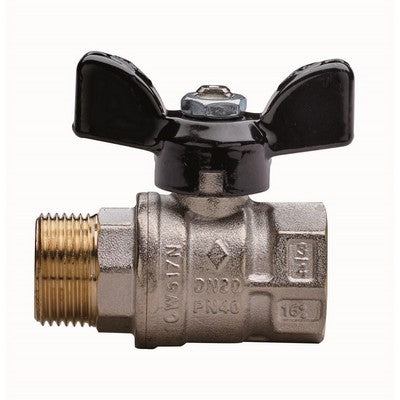 VALVOLA A SFERA A PASSAGGIO TOTALE FILETTATURA MF CON FARFALLA Misura: 1" DN 25 PN 40
