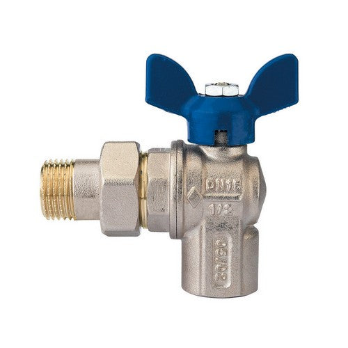 VALVOLA A SFERA A SQUADRA PER COLLETTORI CON FARFALLA IN ALLUMINIO BLU Misura: 3/4" DN 20 PN 30