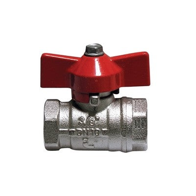 VALVOLA A SFERA FF CON FARFALLA LEVA ROSSA Misura: 1/2" (DN 15) F-BRICO