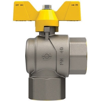 VALVOLA A SFERA GAS A SQUADRA FF CON FARFALLA Misura: 1" x 1" DN 25