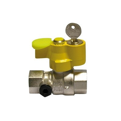 VALVOLA A SFERA GAS FF CON SERRATURA E PRESA DI PRESSIONE Misura: 3/4" DN 20