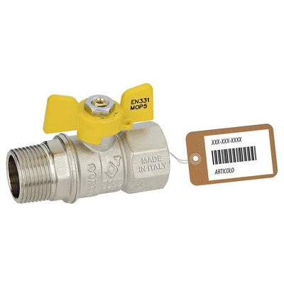 VALVOLA A SFERA GAS MF A FARFALLA MOD. DAKOTA F-BRICO Misura: 1/2" DN 12