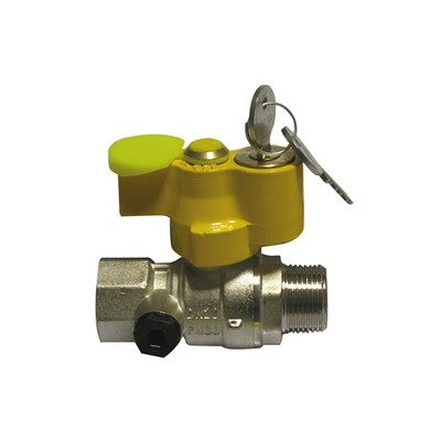 VALVOLA A SFERA GAS MF CON SERRATURA E PRESA PRESSIONE Misura: 1" DN 25