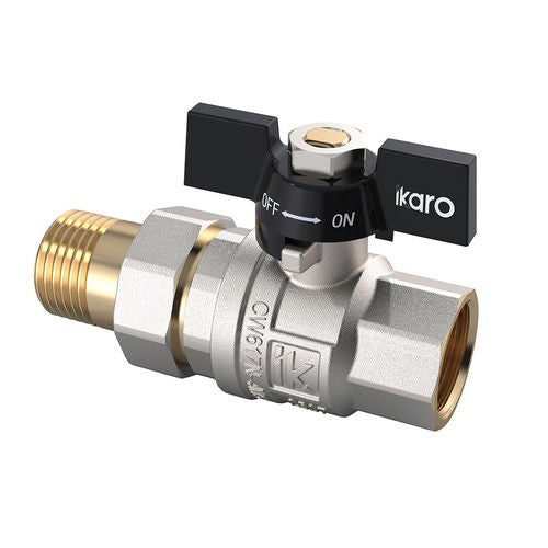 VALVOLA A SFERA IKARO MF CON BOCCHETTONE A FARFALLA Misura: 1/2" DN 15 PN 50