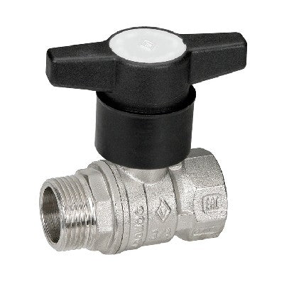 VALVOLA A SFERA MASCHIO/FEMMINA CON PROLUNGA NYLON Misura: 3/4" DN 18 PN 25