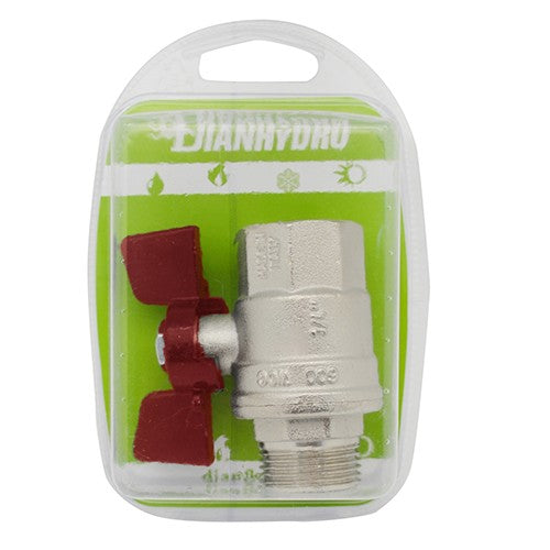 VALVOLA A SFERA MF CON FARFALLA BLISTER Misura: 1/2" DN 15 PN 64