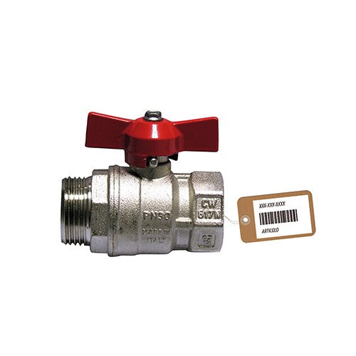VALVOLA A SFERA MF CON FARFALLA F-BRICO Misura: 3/8" DN 10 PN 64 Farf. Nera