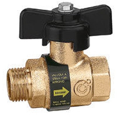 VALVOLA A SFERA MF CON RITEGNO INCORPORATA Misura: 1/2"