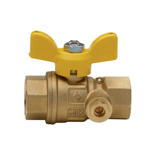 VALVOLA A SFERA PER GAS A PASSAGGIO TOTALE C/PRESA PRESSIONE FF Misura: 1"