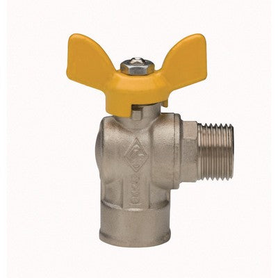 VALVOLA A SFERA PER GAS A SQUADRA FIL. FEMMINA ATT. MASCHIO Misura: 1/2" x 1/2" DN 15