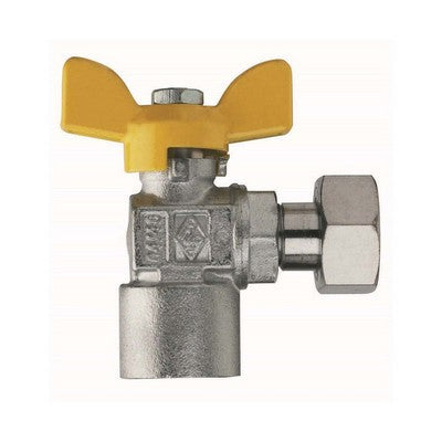 VALVOLA A SFERA PER GAS A SQUADRA FIL. FEMMINA CON GIRELLO Misura: 1/2" x 1/2" DN 15