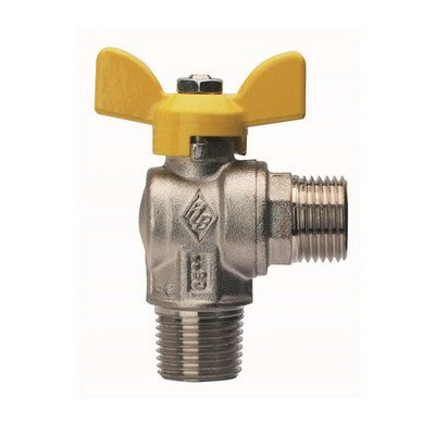 VALVOLA A SFERA PER GAS A SQUADRA, FIL. MASCHIO CON ATT. MASCHIO Misura: 1/2" x 1/2" DN 15