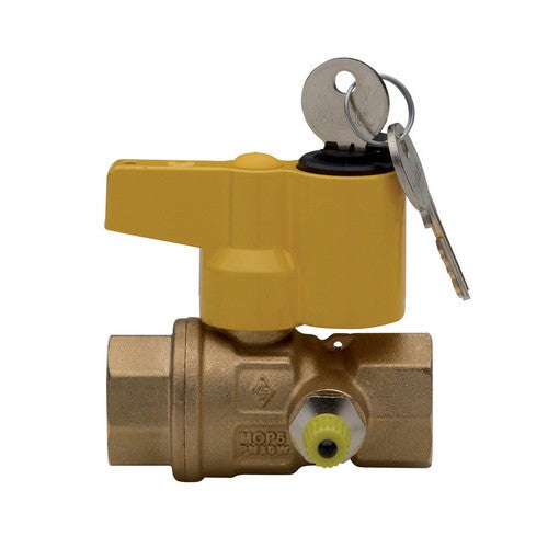 VALVOLA A SFERA PER GAS CON PUNTO PRESA PRESSIONE CON SERRATURA Misura: 3/4" DN 20