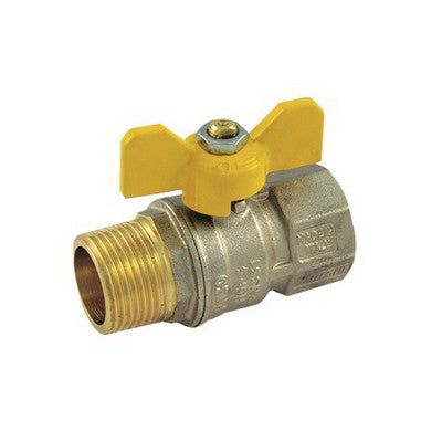 VALVOLA A SFERA PER GAS MF CON LEVA FARFALLA Misura: 3/4" DN 18