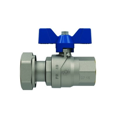 VALVOLA A SFERA P.T. CON FARFALLA EVOLUTION FEMMINA-DADO GIREVOLE Misura: 1/2x3/4 DN 15 PN 50