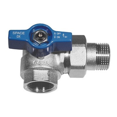 VALVOLA A SFERA SQUADRA PER COLLETTORI MANIGLIA BLU Misura: 3/4 sx DN 20 PN 40