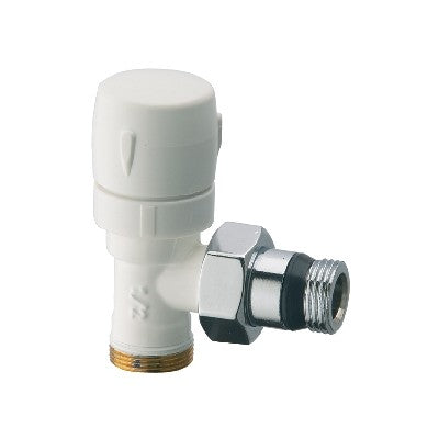 VALVOLA D'ARREDO A SQUADRA TERMOSTATIZZABILE BIANCO-CROMO Misura: 1/2"