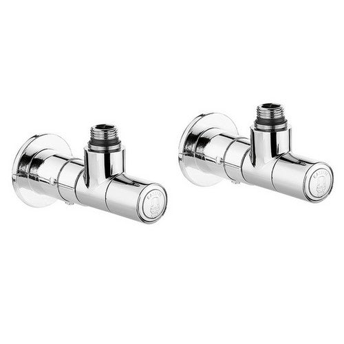 VALVOLA + DETENTORE A SQUADRA TERMOSTATIZZABILE CROMO Misura: 1/2" 23 p.1,5 Cromo