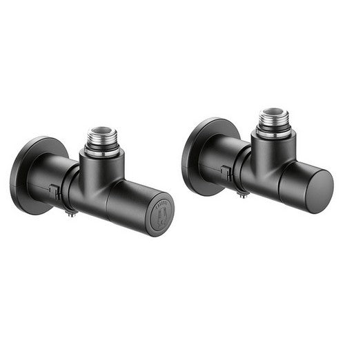 VALVOLA + DETENTORE A SQUADRA TERMOSTATIZZABILE NERA Misura: 1/2" 23 p. 1,5 Nero