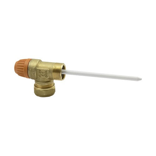 VALVOLA DI SICUREZZA M-TUBO RAME COMBINATA PER SISTEMI SOLARI Misura: 3/4" x 22
