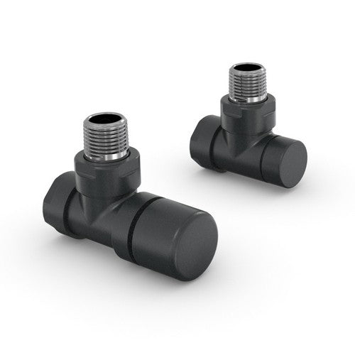 VALVOLA E DETENTORE A SQUADRA ZEHNDER DESIGN LINE Misura: 1/2 Nero
