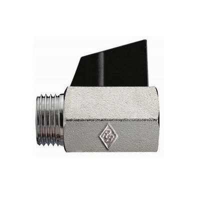 VALVOLA MINISFERA FILETTATURA MF SABBIATA E CROMATA CON MANIGLIA Misura: 3/8" DN 10 PN 10