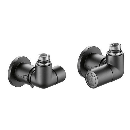 VALVOLA TERMOSTATIZZABILE + DETENTORE DOPPIA SQUADRA NERO VERSIONE DX Misura: 1/2" 23 p. 1,5 Nero
