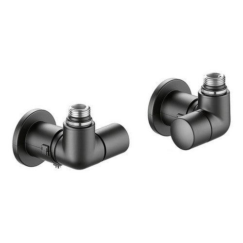 VALVOLA TERMOSTATIZZABILE + DETENTORE DOPPIA SQUADRA NERO VERSIONE SX Misura: 1/2" 23 p. 1,5 Nero