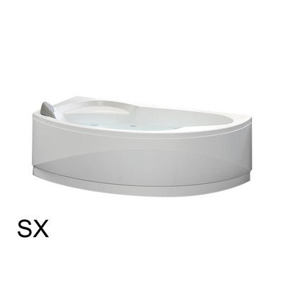 VASCA ANGOLARE ASIMMETRICA SEMICIRCOLARE VOGUE Misura: cm 165 x 85 dx vasca c/telaio