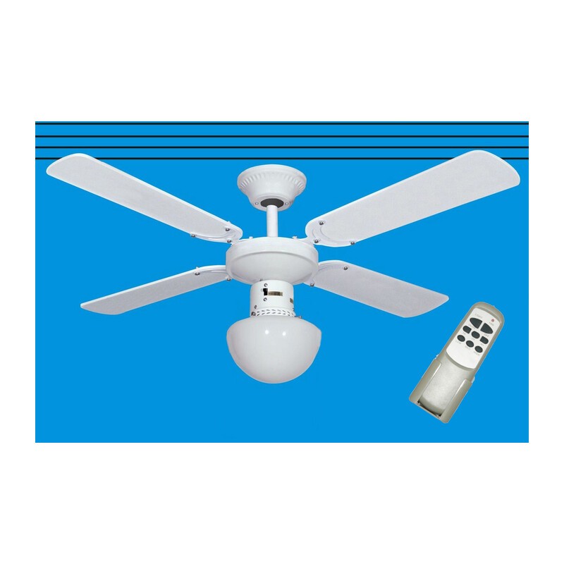 VENTILATORE A SOFFITTO 60W 3 VEL C/TELEC+LUCE D 105 BCO