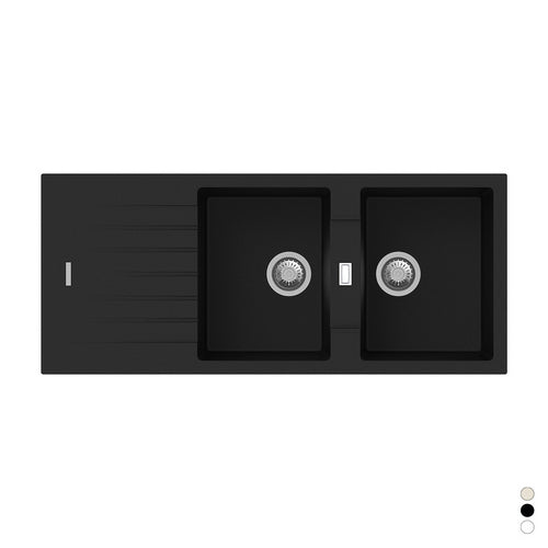 LAVELLO SINTETICO DA INCASSO 2 VASCHE CM 116                          