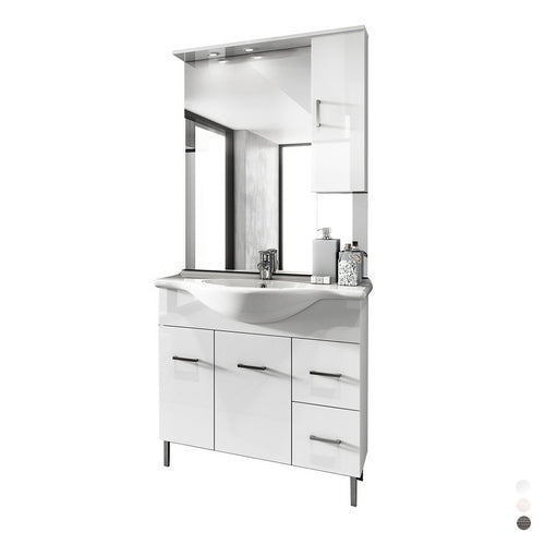 MOBILE BAGNO VENICE CM 85 CON LAVABO E SPECCHIO                       