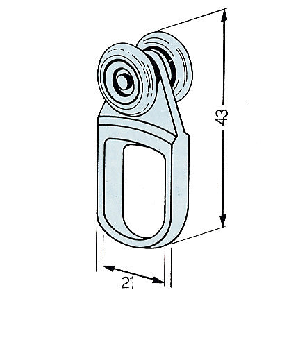 OMGE CARRELLO NYLON ART.902 C/2 RUOTE ACCIAIO