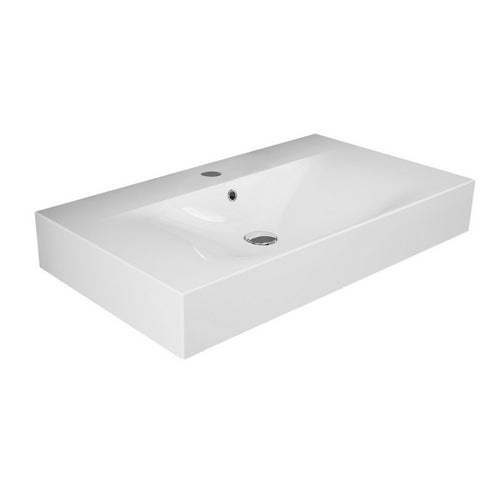 LAVABO SOSPESO DES CON FORO PER RUBINETTO                             