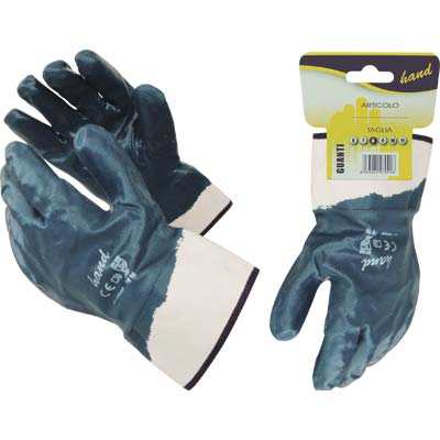 GUANTO NITRILE NBR BLU DORSO RICOPERTO HAND